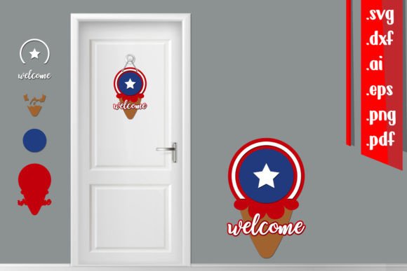 America Layered Door Sign 7: A 3D SVG Design for Bold Branding and Packaging