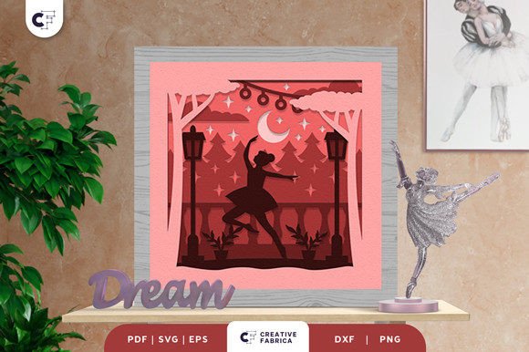 Ballet Dancer 3D Layered Paper Cut SVG for Sports-Themed Handmade Crafts