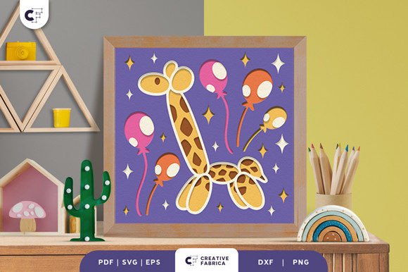 Balloon Giraffe 3D SVG for Baby Crafts & Handmade Business Projects