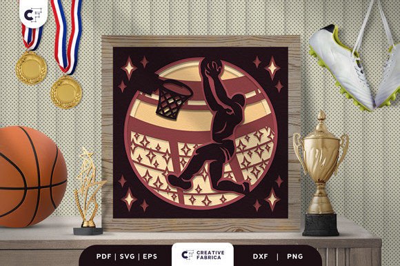 Basketball Player 3D SVG for Sports Craft Projects