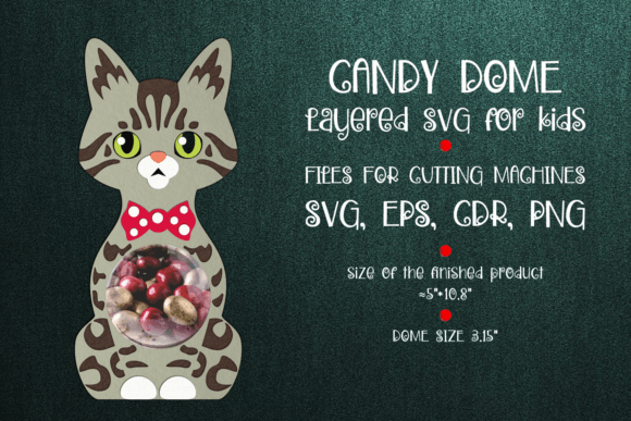 Bengal Cat Candy Dome Template: 3D SVG Shape for Crafty Party Favors