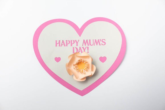 Camellias Flower in a Heart Card – A 3D SVG for Mother’s Day That Elevates Brand Visuals
