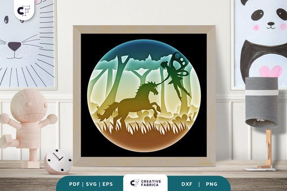 Cute Fairy Unicorn 3D SVG: Fantasy And Fairy Tales Asset