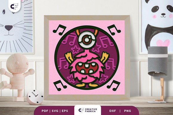 Cute Funny Monster 3D Paper Cut SVG for Fantasy Branding Projects