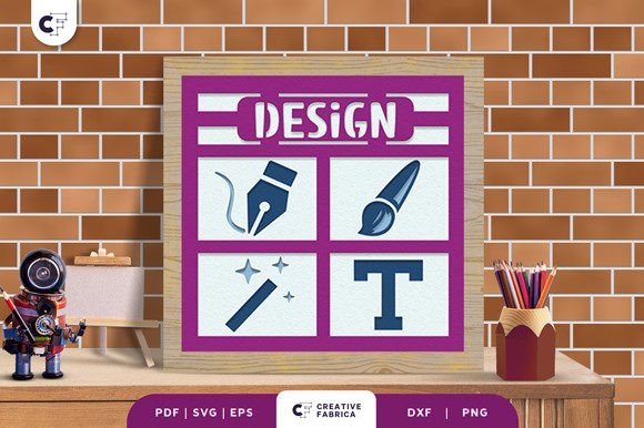 Design School Subject 3D Shadow Box: A Fresh 3D SVG for School-Themed Branding