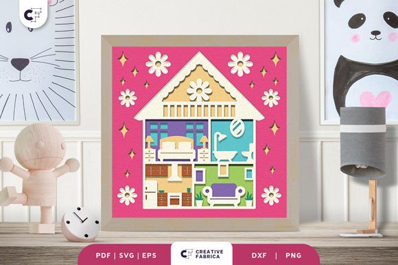 Doll House 3D Layered Paper Cut SVG: Fantasy Meets 3D Design for Creative Sellers