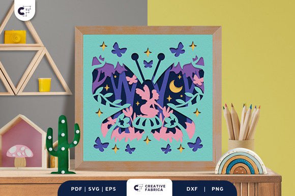Fairy Butterfly 3D Shadow Box Paper Cut: A Fantasy-Inspired SVG for Branding and Creative Projects
