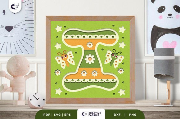 Floral Alphabet Letter I 3D Shadow Box: A Birthday-Themed 3D SVG for Playful Branding