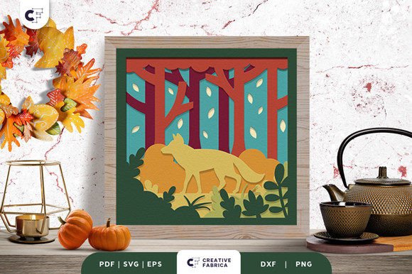 Fox in the Fall Forest 3D Shadow Box – A Seasonal SVG for Crafters & Etsy Sellers