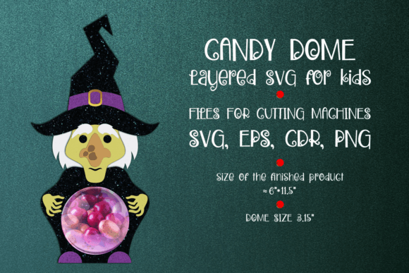Halloween Witch Candy Dome Template 3D SVG for Crafty Shapes