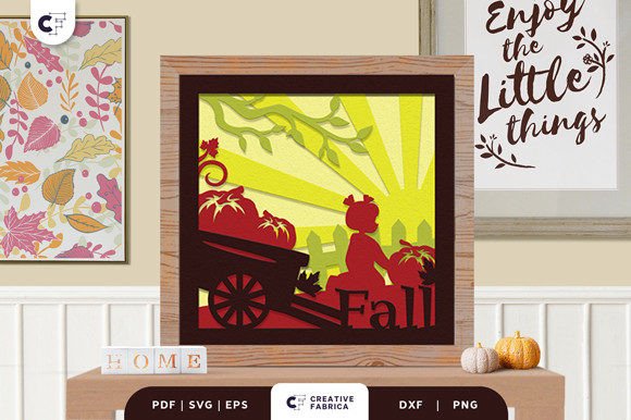 Harvesting Pumpkin in the Cart Shadowbox: A 3D SVG for Fall-Themed Design Projects