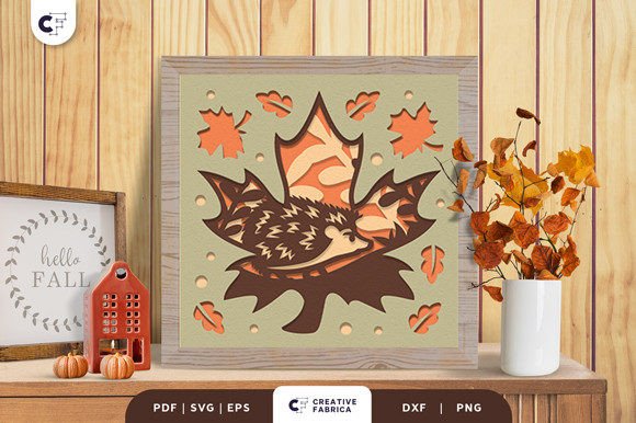 Hedgehog in the Fall Forest 3D SVG Brings Rustic Autumn Charm