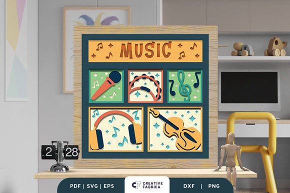 Music School Subject 3D SVG for School-Themed Editorial Design