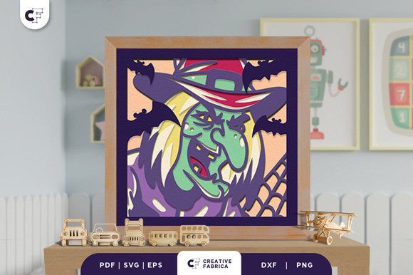 Scary Witch Face 3D Shadow Box SVG Review
