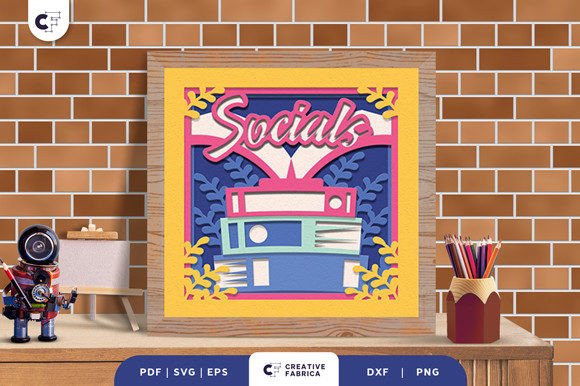 Stack of Social Books 3D Shadow Box SVG Review