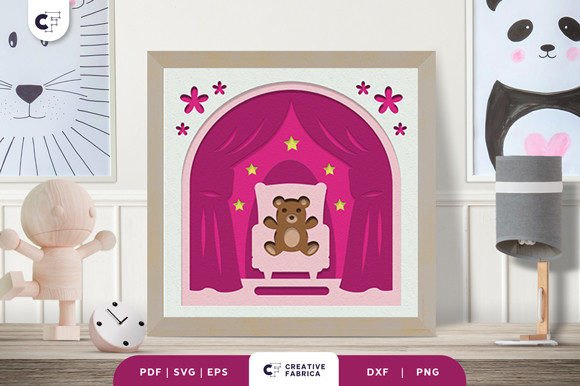 Teddy Paper Doll House 3D SVG for Fantasy & Fairy Tale Publishing Projects