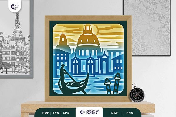 Venice Italy 3D SVG: Shadow Box Art for Countries