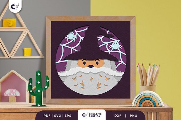 Wizard with Big Beard 3D Light Box SVG: A Fantasy-Themed 3D SVG That Elevates Branding and Visual Campaigns